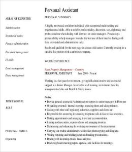 personal assistant resume experienced personal assistant resume