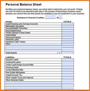 personal balance sheet personal balance sheet example personal balance sheet template pdf