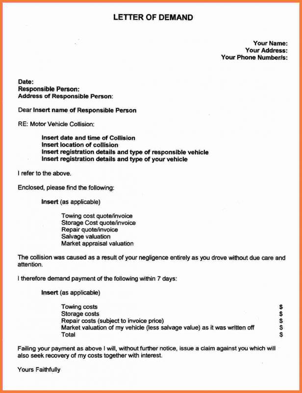 personal injury demand letter