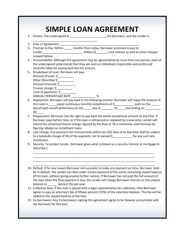 personal loan agreement pdf