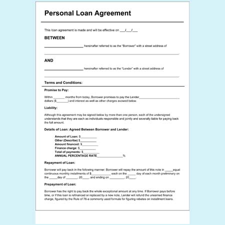 personal loan agreement pdf