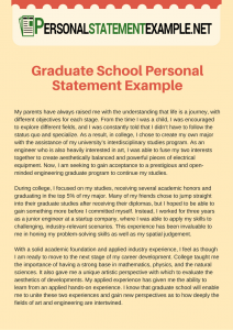 personal statement for graduate school examples accurate graduate school personal statement example