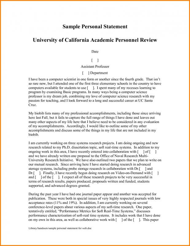 personal statement for graduate school examples