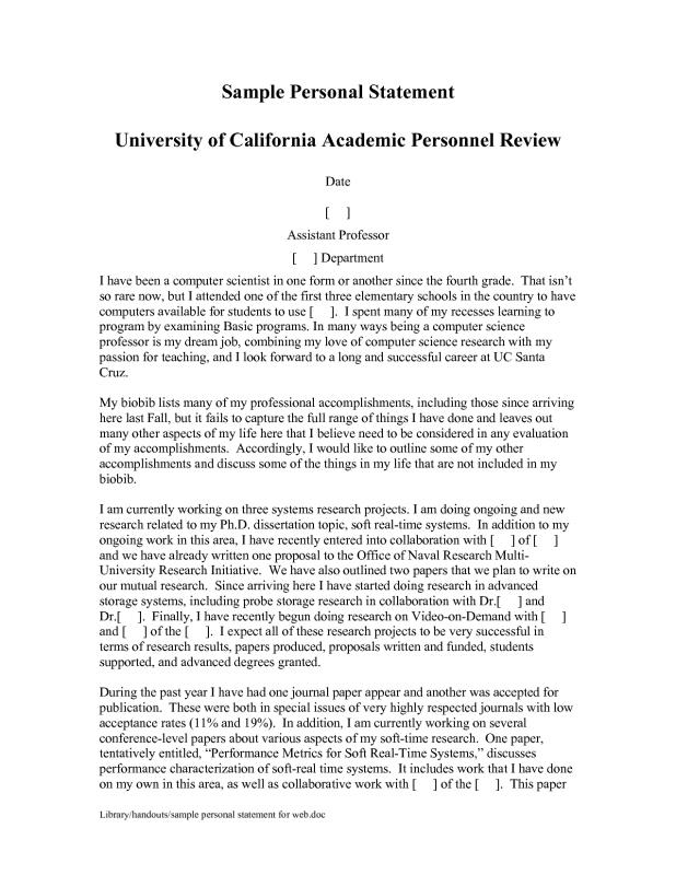 personal statement graduate school
