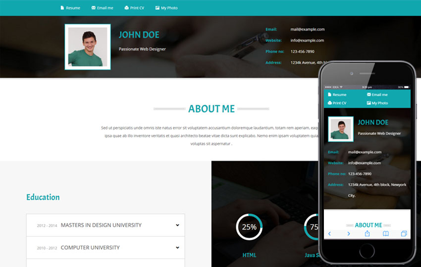 personal website template