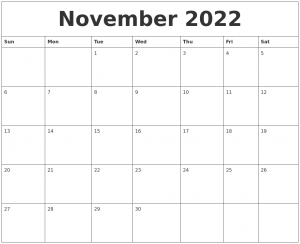 photo calendar template november monthly printable calendar