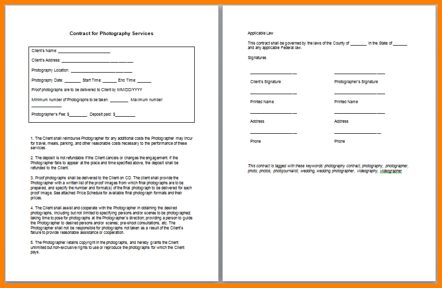 photography contract pdf