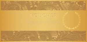 photography gift certificate template gold voucher gift certificate coupon ticket template floral scroll pattern frame border background design invitation