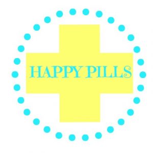 pill bottle label happy pills tag