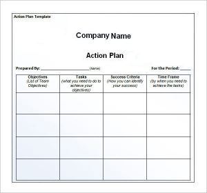 plan of action template company action plan template