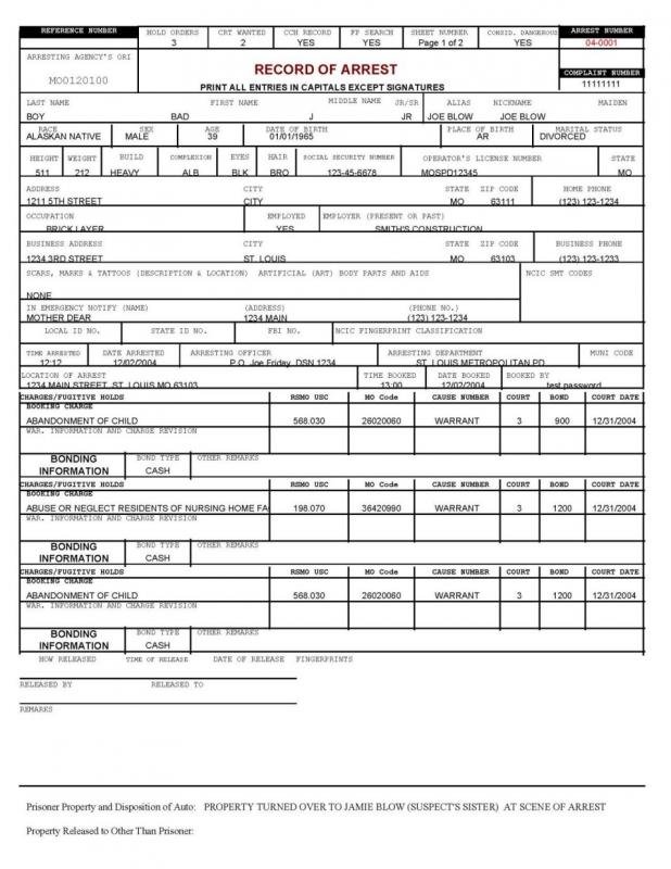 police report example