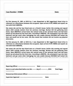 police report example sample police report template download