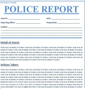 police report template police report template