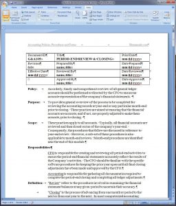 policies and procedures template period end review and closing policy and procedure word template