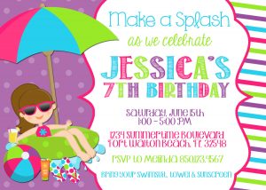 pool party invite template pool party invitation wording template markitd