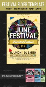 postcard template photoshop festival party june flyer poster template preview