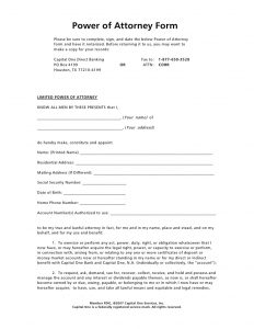 power of attorney document power of attorney form