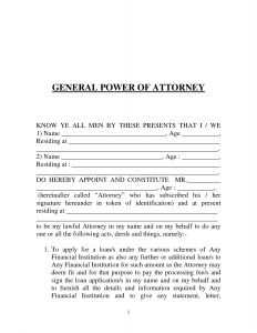 power of attorney example power of attorney