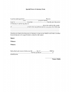 power of attorney example power of attorney template