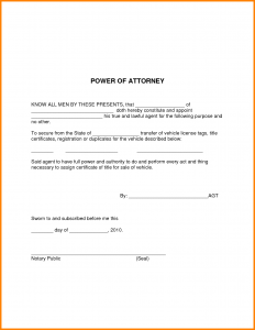 power of attorney example simple power of attorney letter template