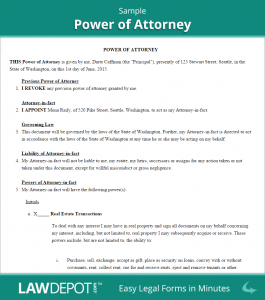 power of attorney sample sample power of attorney