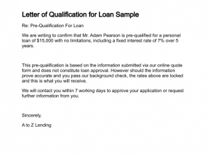 pre approval letter sample letter of qualification for loan sample