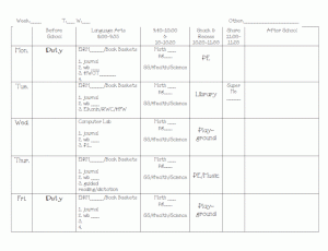 pre kindergarten lesson plan template daily schedule