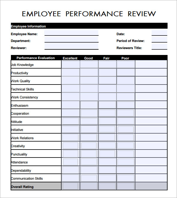 preformance review forms