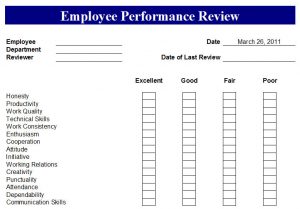 preformance review forms printable employee performance review forms
