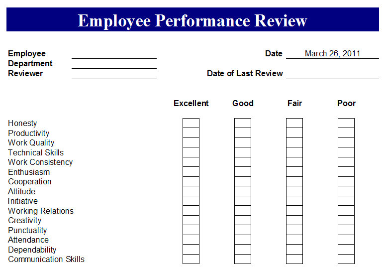 preformance review forms