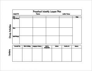 prek lesson plan templates free download preschool weekly lesson plan pdf