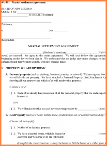 prenup agreements template divorce settlement agreement sample new mexico marital settlement agreement form