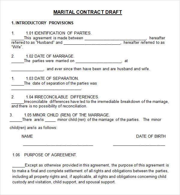 prenup agreements template