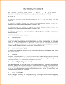 prenuptial agreement example free printable prenuptial agreement form