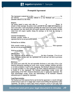 prenuptial agreement example prenuptial agreement