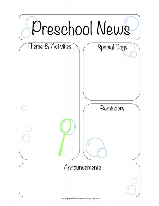 preschool newsletter template