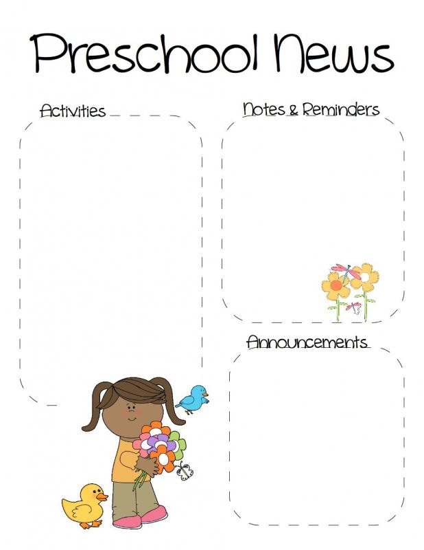 preschool newsletter template