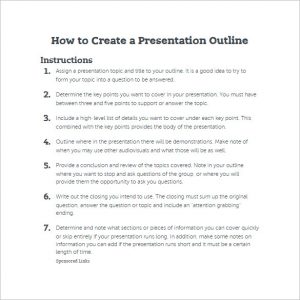 presentation outline template how to create a presentation outline template