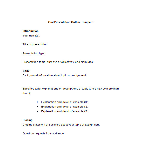 presentation outline template