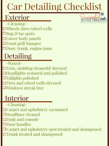 price sheet template car detailing checklist graphic printable