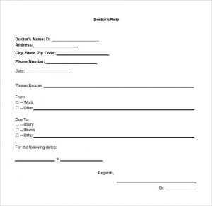 print out doctors excuse free download doctors note template sample
