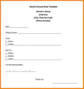 print out doctors excuse free printable doctors note for work free doctor excuse note template