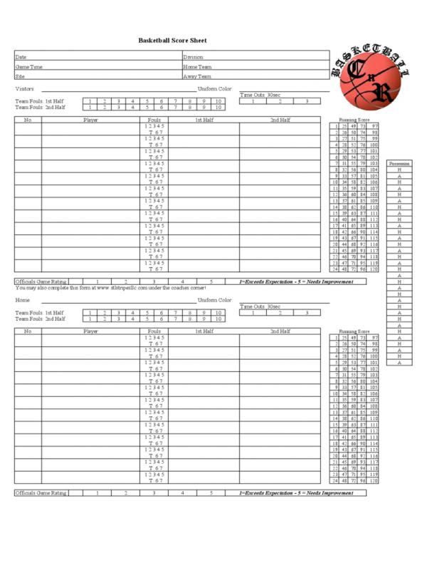 printable baseball score sheet