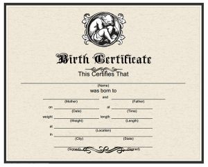 printable birth certificate free birth certificate template