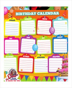 printable birthday calendar blank birthday calendar template