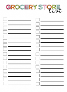 printable blank grocery list cute printable grocery list template