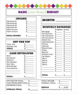 printable budget worksheet pdf basic zero based budget worksheet template download