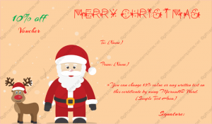 printable christmas gift certificates santa and randeer gift certificate template word