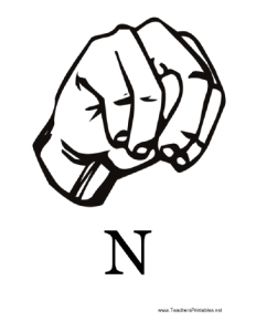 printable college ruled paper sign language with n