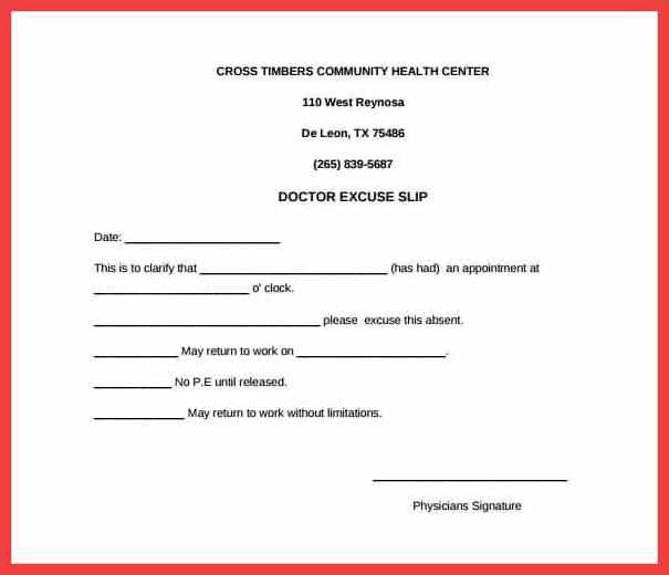 printable doctor note